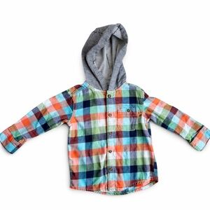 Carter’s Plaid Hooded Button-Up Shirt | Toddler 2T
